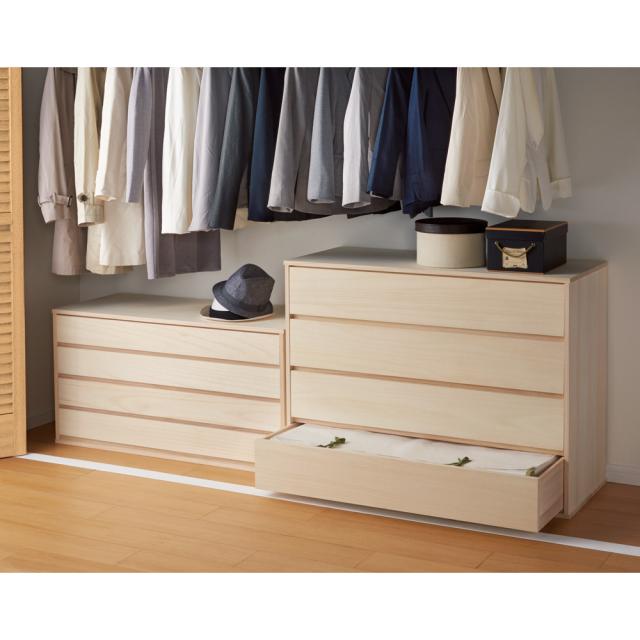 衣類収納 押入れ クローゼット収納 ウォークインクローゼット総桐着物収納シリーズ 引き出し深4段・高さ75cm 532133の通販は