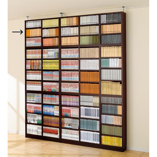 本棚 ラック シェルフ コミックラック 1cmピッチ薄型壁面書棚 奥行19cm 幅82cm 上置き高さ55cm オープン 530225の通販は