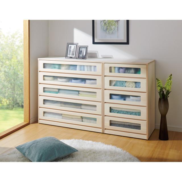 衣類収納 押入れ クローゼット収納 ブティックのような モダン桐クローゼットチェスト 幅100cm・5段 532048の通販は