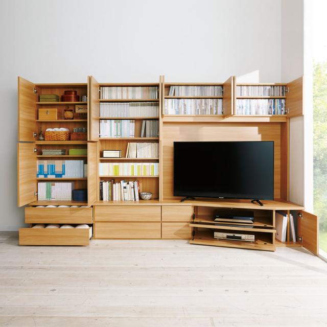 コーナー壁面収納テレビ台 幅117高さ180cm 右壁設置用 【ハイバック収納】 テレビ台 テレビボード 壁面収納テレビ台 628513_1