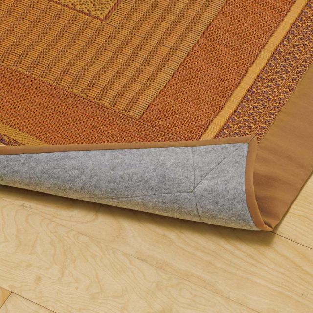 ≪3畳 約174×261cm≫ 紋織りい草上敷き裏付き・細べり〈ランクス〉 カーペット ラグ マット 654474_8