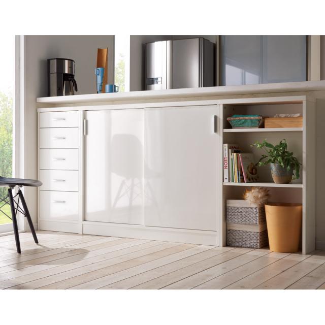 キッチン収納 キッチンカウンター下収納 引き戸カウンター下収納庫 奥行29.5高さ100cmタイプ オープンラック・幅59.5cm 528236の通販は