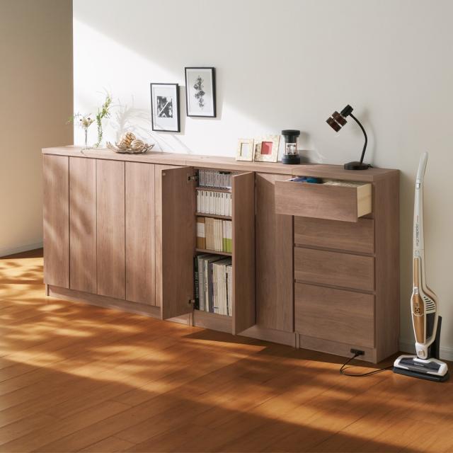 シンプルカウンター下収納庫（奥行30高さ97cm） 3枚扉タイプ 幅73cm キッチン収納 キッチンカウンター下収納 641457