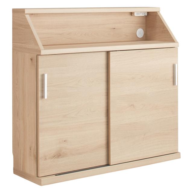 リビング収納 電話 FAX台 多段 ≪高さ85cm≫ 狭いカウンター天板下にもすっきり納まる収納庫 幅90cm 527720の通販は