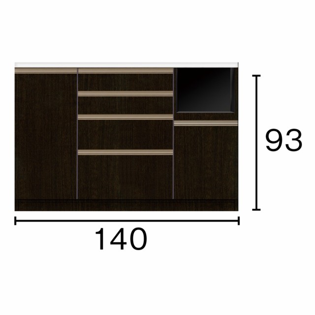 キッチン収納 食器棚 キッチンカウンター ≪奥行51cm≫ 高機能 モダンシックキッチンシリーズ キッチンカウンター 幅140高さ93cm 823840