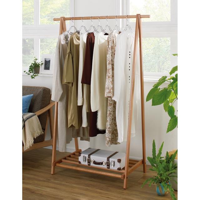 衣類収納 コートハンガー コート掛け 頑丈天然木A型ハンガーラック 幅88cm 531523の通販はハンガーラック