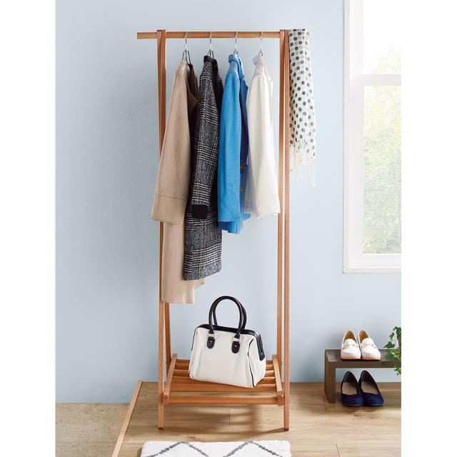衣類収納 コートハンガー コート掛け 頑丈天然木A型ハンガーラック 幅88cm 531523の通販は