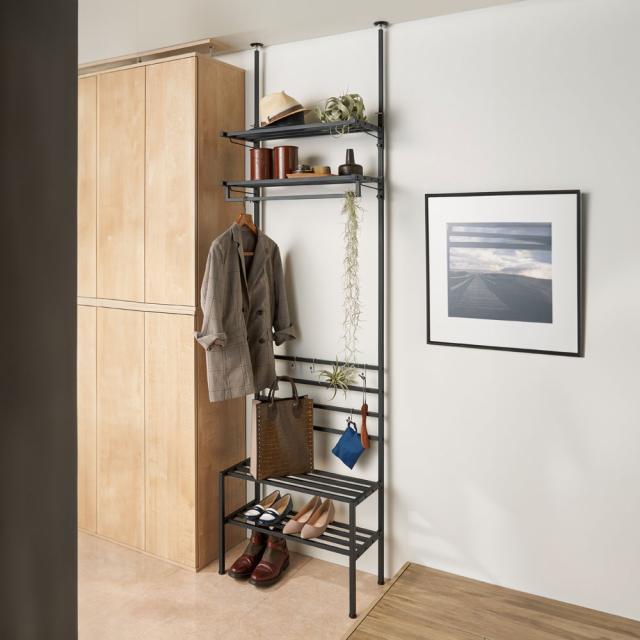 下駄箱 玄関収納 シューズラック ケース 玄関のすき間を活用できる 突っ張りハンガーシューズラック 幅69.5cm 532625の通販は