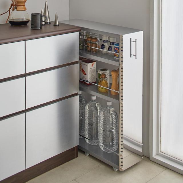 家具 収納 キッチン収納 食器棚 ステンレス製キッチンすき間収納ワゴン ロータイプ 高さ81cm 幅10cm奥行60 5cm Hの通販はau Pay マーケット ディノス Au Pay マーケット店