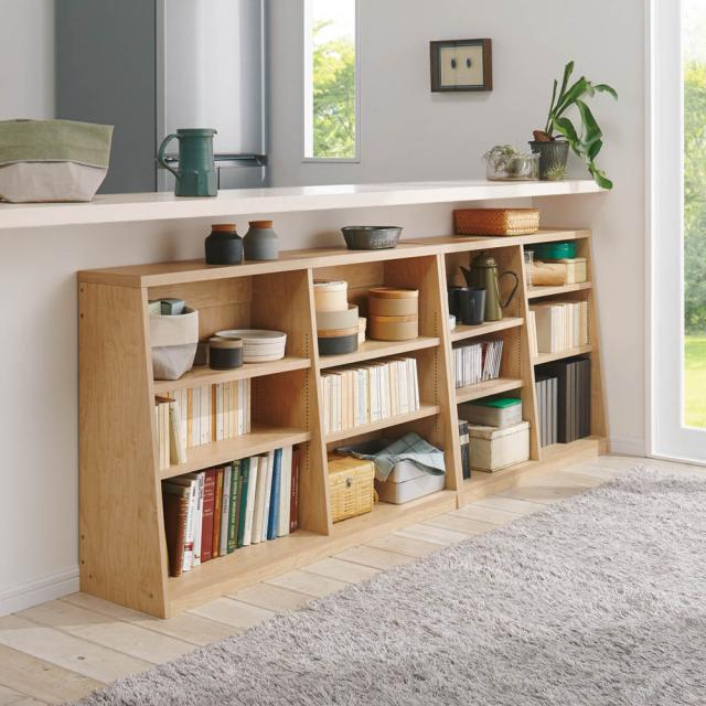 ラック シェルフ 本棚 ブックシェルフ 書棚 ≪幅90cm高さ76.5cm≫ 脚元安定1cmピッチ棚板頑丈薄型書棚 高さ76.5cm 529801の通販は