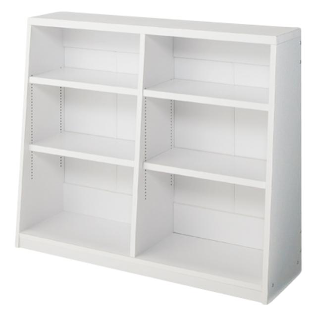 ≪幅90cm高さ76.5cm≫ 脚元安定1cmピッチ棚板頑丈薄型書棚 本棚 ラック シェルフ ブックシェルフ 書棚 627507_4