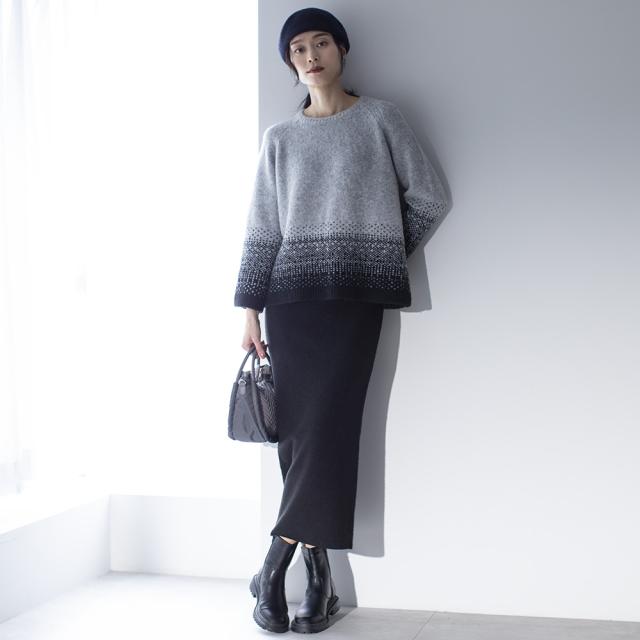 腹巻付きニットロングスカート スカート タイトスカート N60669