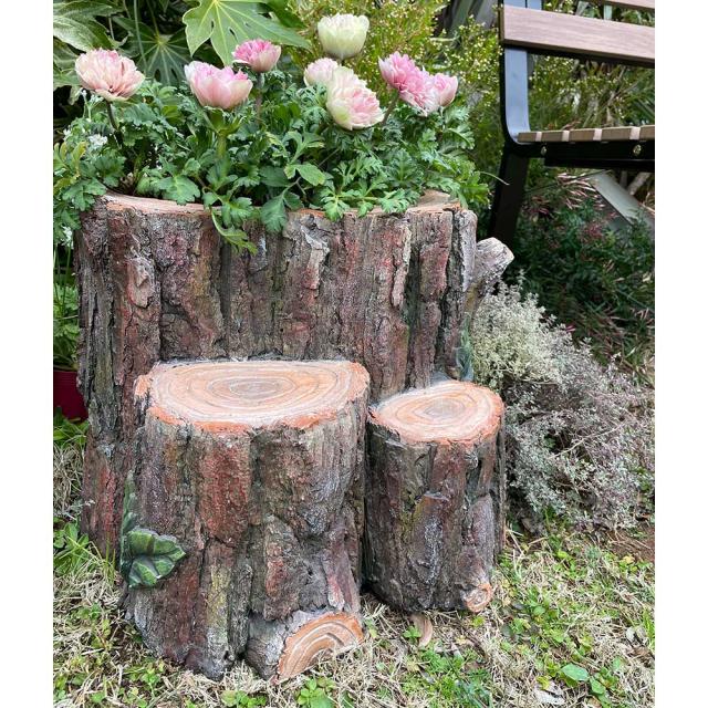 切り株のプランター＆くっつきうさぎ2種セット プランター 植木鉢 鉢カバー G00509_8