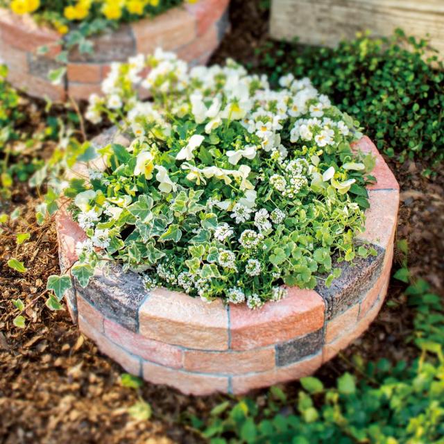 ガーデニング フラワー ガーデニング用品 エクステリア プランター 鉢 フラワースタンド レンガ風花壇 円形５０cm1面分 Gの通販はau Pay マーケット ディノス Au Pay マーケット店