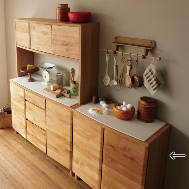 キッチン収納 キッチンカウンター アルダー天然木アールデザインシリーズ カウンター 幅80cm 528517の通販は 31,135円