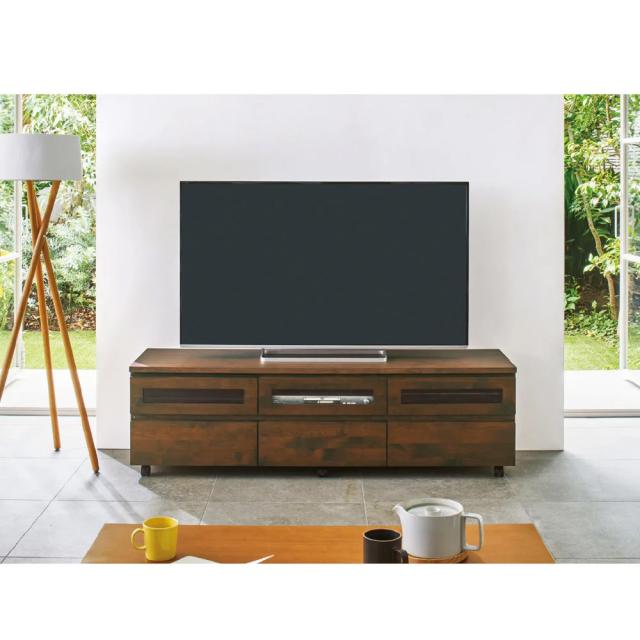 アルダー天然木テレビ台 幅159高さ46cm キャスター付き テレビ台 テレビボード ミドルタイプテレビ台 628425