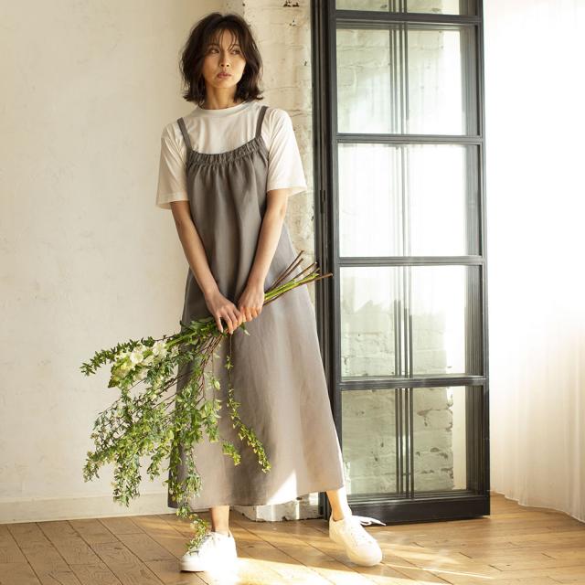 ファッション ワンピース チュニック マキシワンピース ロングワンピース イタリア企画素材 エプロンワンピース Nの通販はau Pay マーケット ディノス Au Pay マーケット店