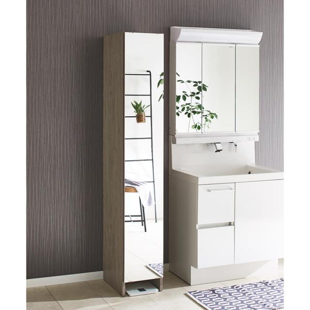 トイレ 洗面所 ランドリー収納 洗面所収納 隙間収納 Fiennes/ファインズ ミラー扉サニタリー収納 幅35cm 奥行33.8cm H74607の通販は