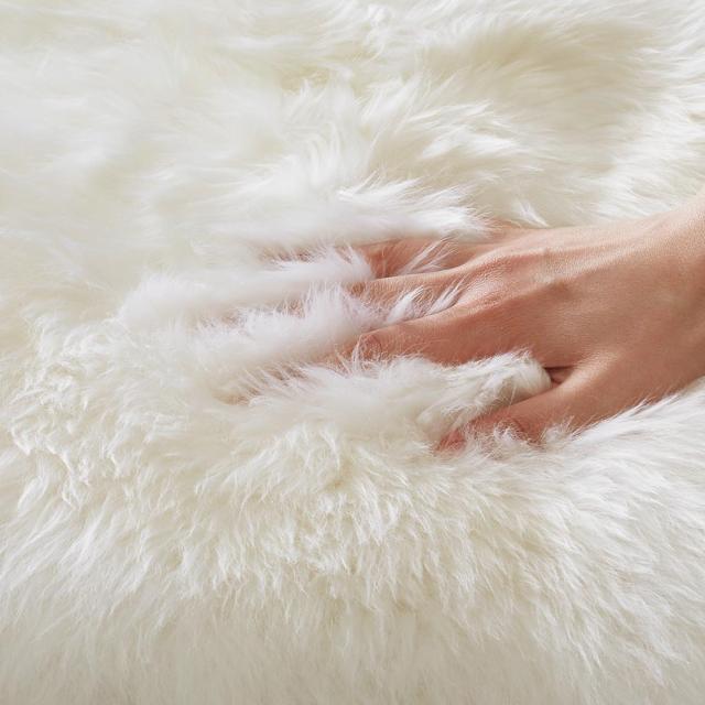 ≪約45×45cm≫ 長毛フルスキンMouton/ムートン シートクッション チェアパッド カバー類 椅子 H94322_2