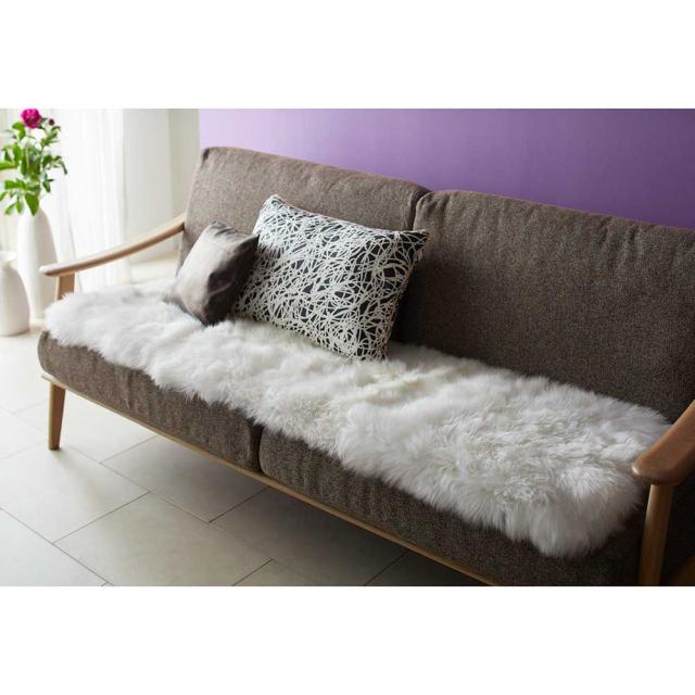 ≪約45×45cm≫ 長毛フルスキンMouton/ムートン シートクッション チェアパッド カバー類 椅子 H94322_4