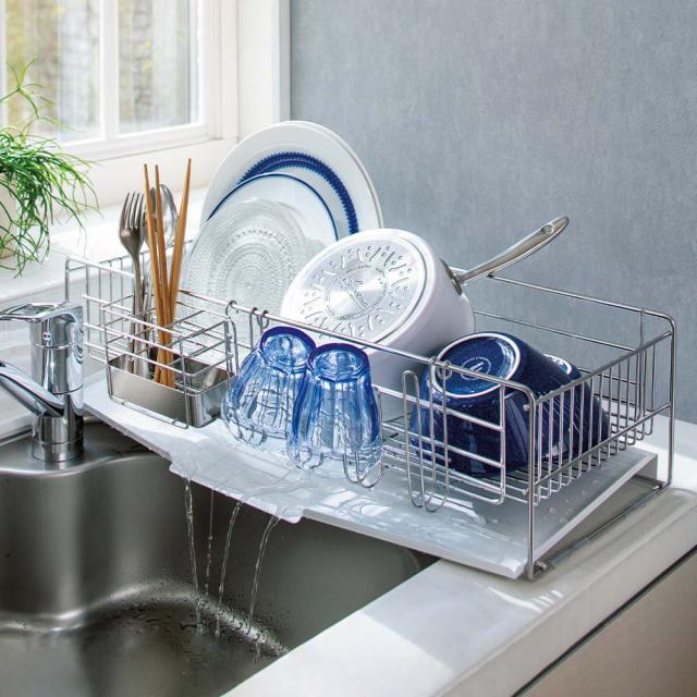 Amazon｜燕三条 ステンレス 水切りラック 突っ張り 日本製 シンク上 大