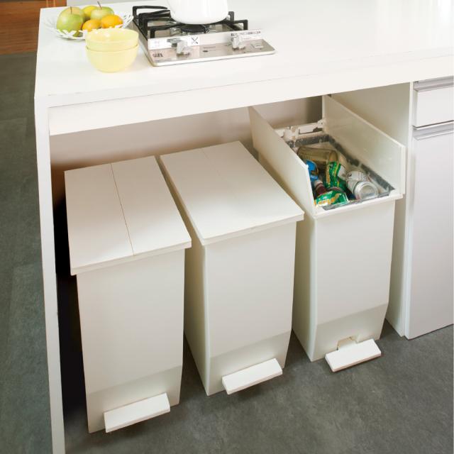 【45リットル×2個組】抗菌加工あり 棚下に置けるペダル式ダストボックス ダストボックス リビング 630557
