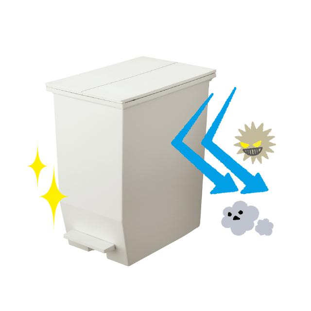 45リットル×3個組】抗菌加工あり 棚下に置けるペダル式ダストボックス 