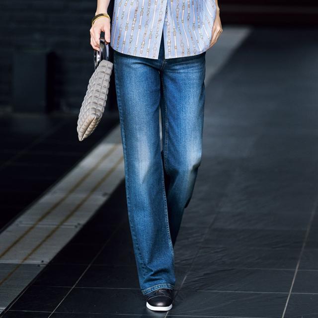 ≪股下丈68cm≫ ウォッシュ加工 ストレート デニムパンツ パンツ ジーンズ デニムパンツ 128603