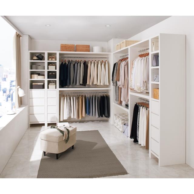 衣類収納 ワードローブ クローゼット ウォークインクローゼット収納シリーズ 引き出し＆棚タイプ 幅30cm・奥行55cm 531509の通販は