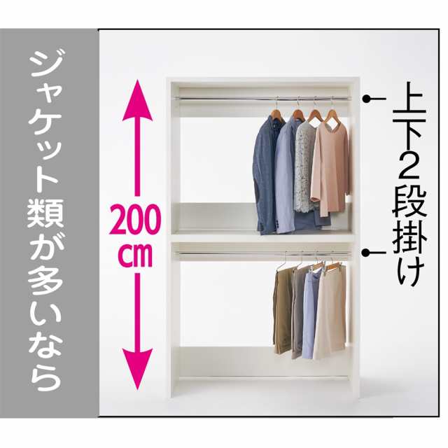 衣類収納 ハンガーラック パイプハンガー タイプ ウォークインクローゼット収納シリーズ ハンガータイプ 幅90cm・奥行55cm 821006