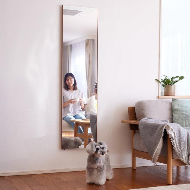 ≪高さ100cm≫ 幅20-30cm 割れない軽量フィルムミラー 細枠 【サイズオーダー】 防災用品 防犯用品 耐震グッズ 651871