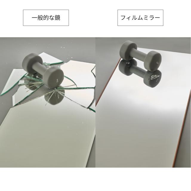 ≪高さ130cm≫ 幅20-30cm 割れない軽量フィルムミラー 細枠 【サイズオーダー】 防災用品 防犯用品 耐震グッズ 651872