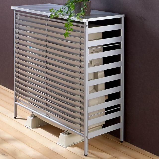 逆ルーバー室外機カバー 【大型対応】収納庫付き エアコン室外機カバー