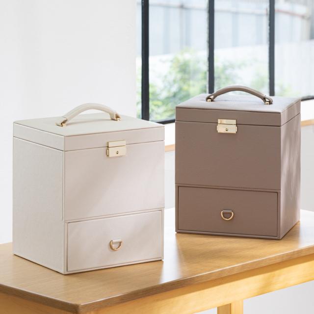化粧品 収納 鏡付き 鏡 持ち運び 大容量 鍵付き たっぷり収納 コスメボックス 小物収納 フリーボックス メイク コスメボックス KR0147