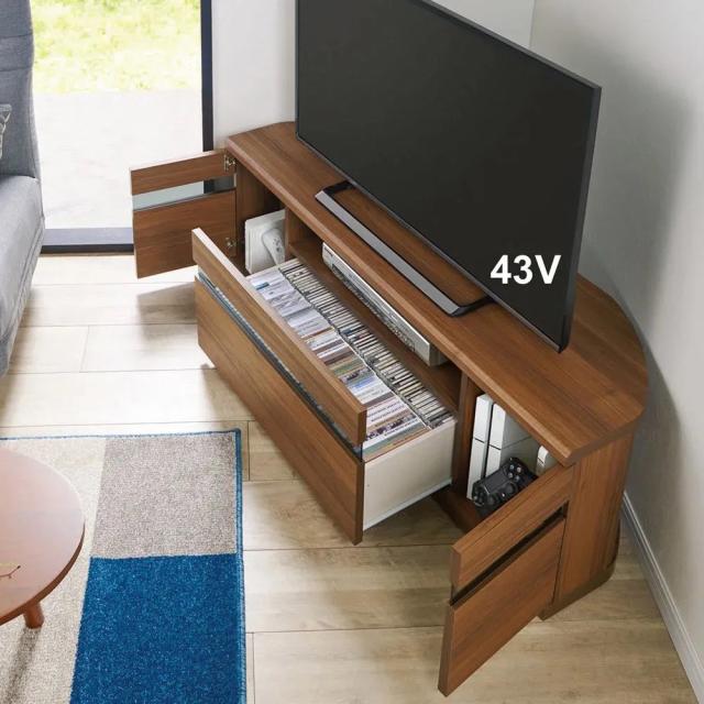 【送料無料】キャスター付きコーナーテレビ台 幅150高さ44cm ロータイプ テレビ台 テレビボード ローボード 642903_3