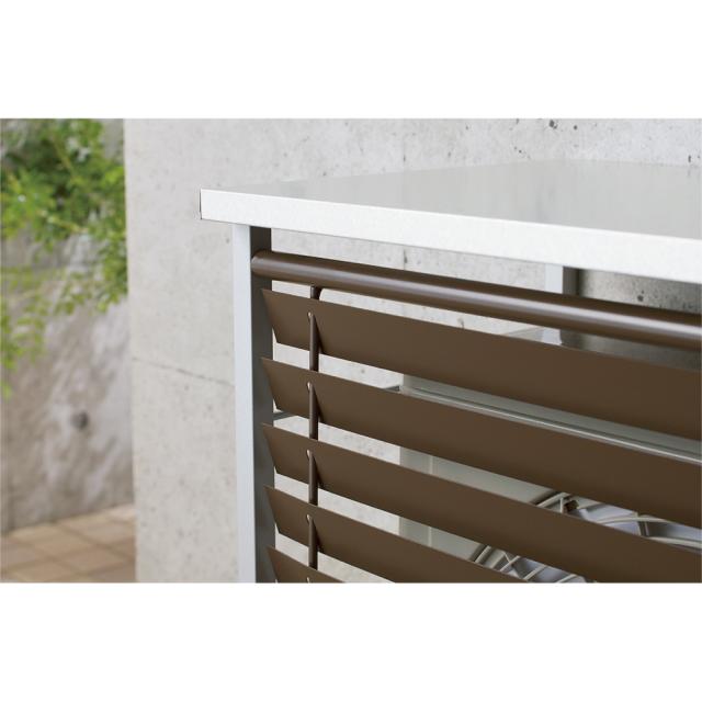 ガルバ逆ルーバー大型室外機カバー 大型ガルバ製逆ルーバー室外機カバー 収納庫付き 通販 - ディノス