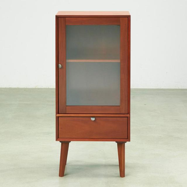 北欧ビンテージ風Vガラスキャビネット リビング収納 キャビネット