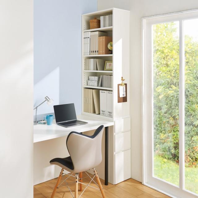 机 サイド 脇机 ≪高さ180cm≫ デスクサイド収納ラック 幅30奥行61.5cm 888415の通販は