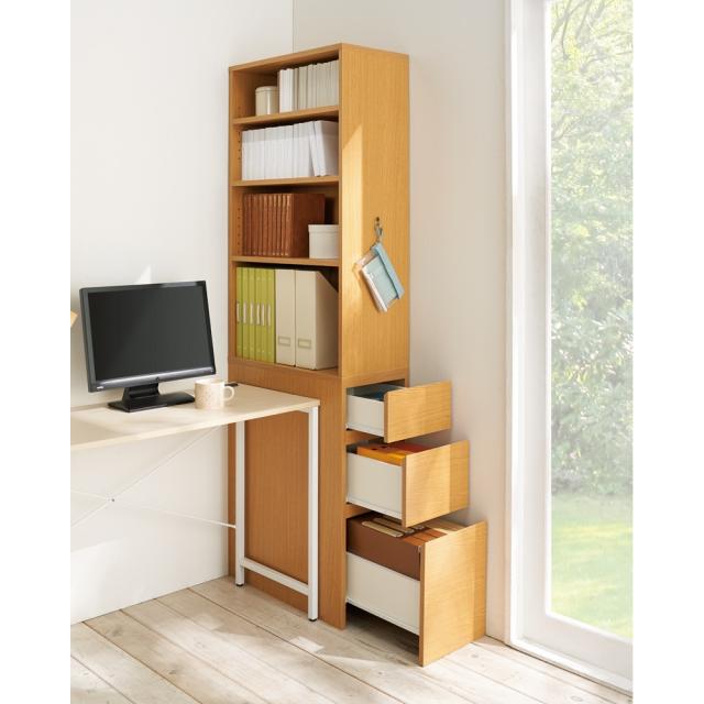 机 サイド 脇机 ≪高さ180cm≫ デスクサイド収納ラック 幅30奥行61.5cm 888415の通販は