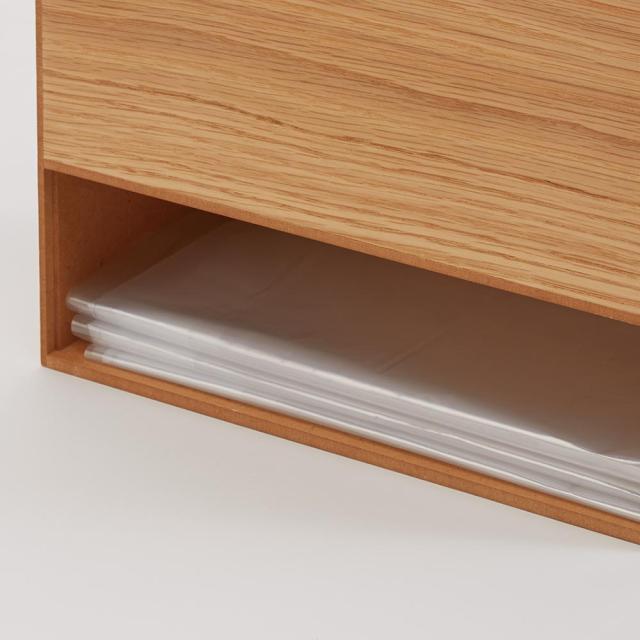 曲木の薄型ダストボックス 蓋付き ハイタイプ ダストボックス リビング