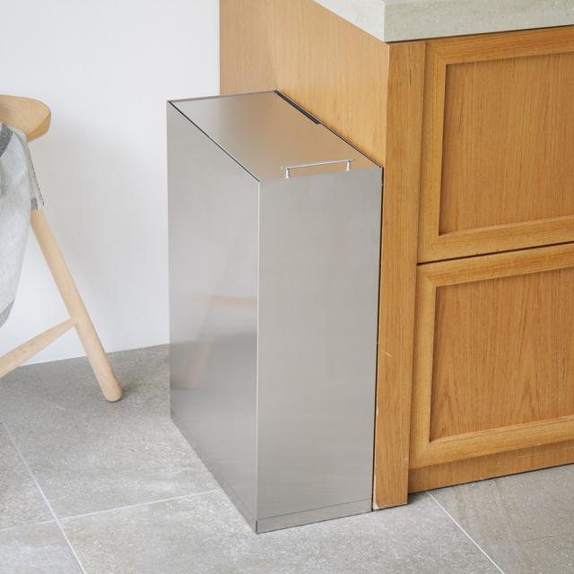 袋の換えが簡単！幅20.5cmのステンレスダストボックス 45リットル（奥行44cm） ダストボックス リビング H83883