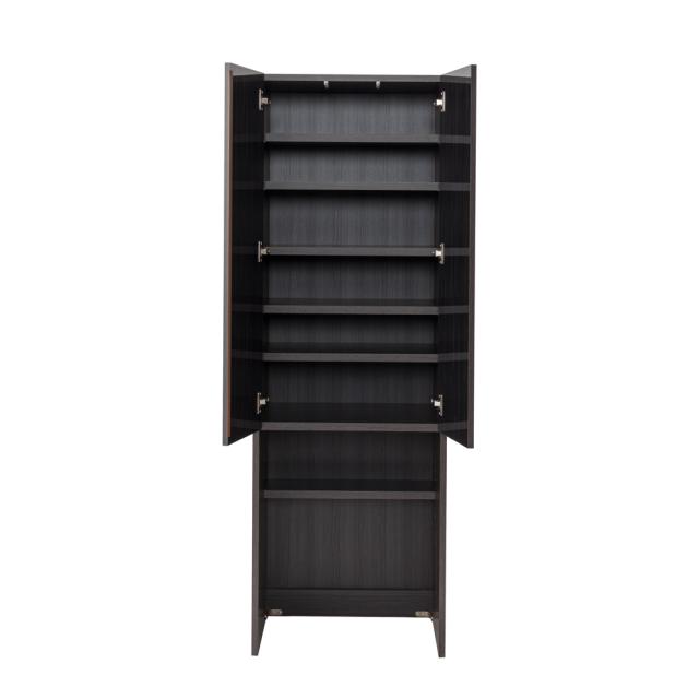 キッチン収納 キッチンストッカー 食品ストッカー 幅と奥行が選べる 光沢木目が美しい下段オープンストッカー 幅75cm・奥行43.7cm 807616の通販は