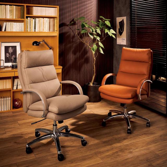 ポケットコイル仕様 プレジデントワークチェア ハイバック 高さ100.5cm-105.5cm幅67.5cm奥行78.5cm オフィス ワークチェア 643607