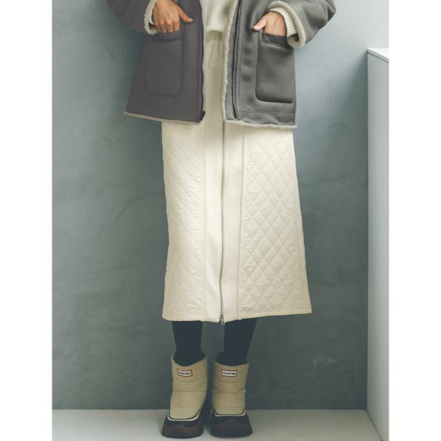 フロントジップ キルトスカート ファッション スカート PC5843