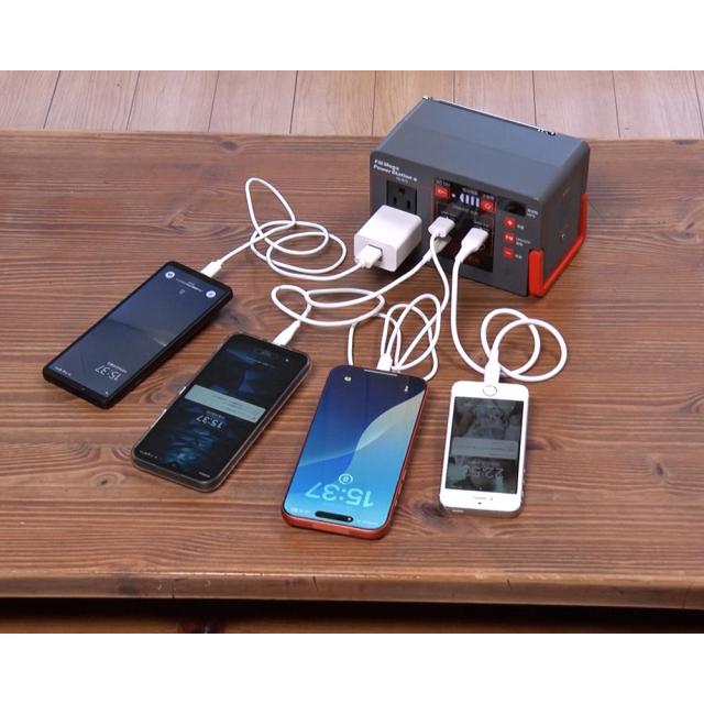 メガパワーステーション 蓄電池 ソーラーパネル セット ポータブル電源 大容量 メガパワーステーションアルファ 特別セット AR2843_8