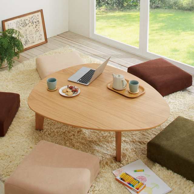 日本製 天然木 折りたたみテーブル 【幅75cm ダークブラウン×ブラック】