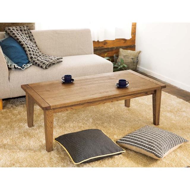 北海道産ミズナラ天然木のローこたつ 角型 120×60cm こたつ こたつテーブル 611452