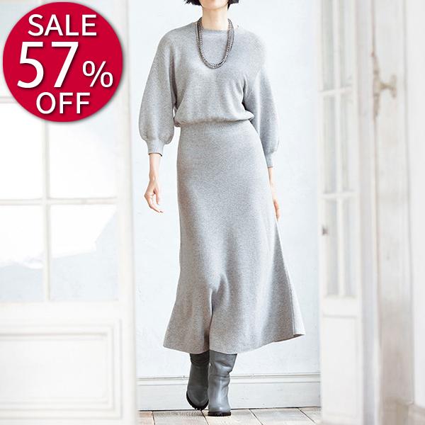 ワンピース セール レディース イタリア ラメ糸 ガーター編み ワンピース 冬 PC4255の通販は