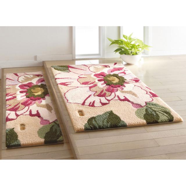 ≪約60×90cm≫ ミラ・ショーン玄関マット〈ローザ〉 カーペット ラグ マット 玄関マット 655016_1