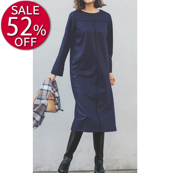 ワンピース セール レディース 圧縮ウールジャージー サックワンピース 冬 PC4283の通販は